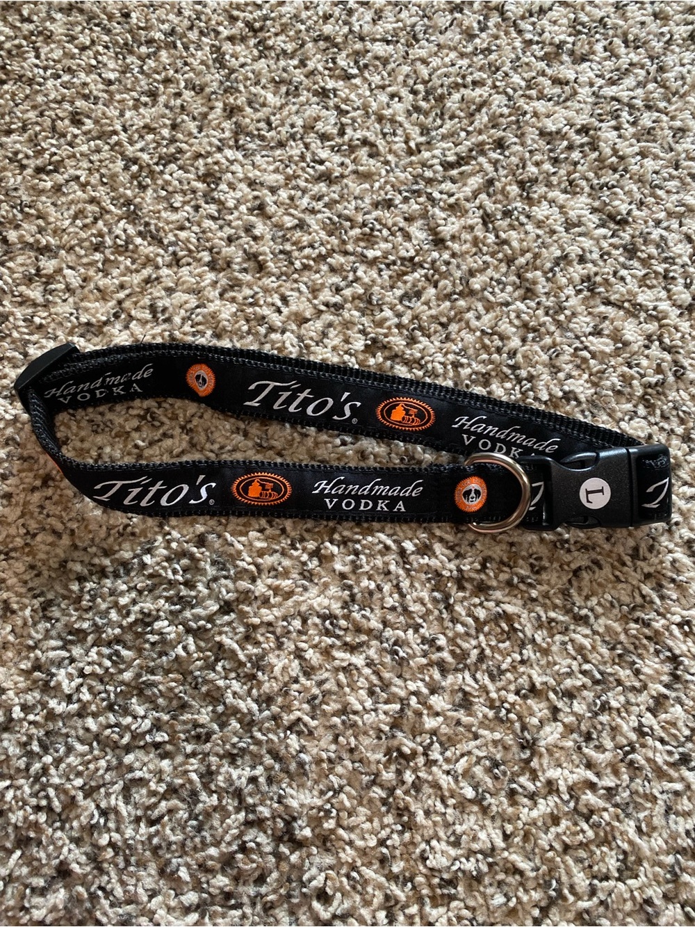 Tito's Handmade Vodka Black Logo Dog Collar